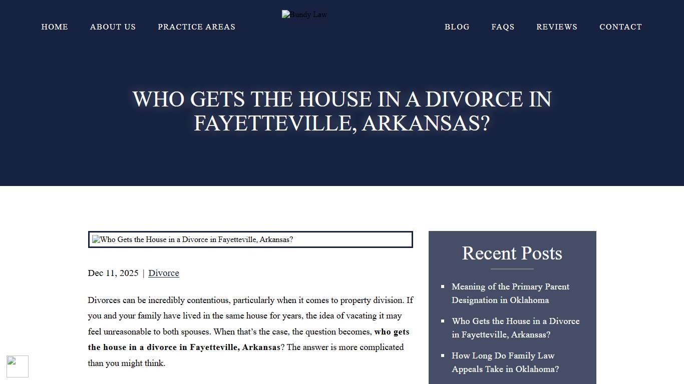 Who Gets the House in a Divorce in Fayetteville, Arkansas? 2026